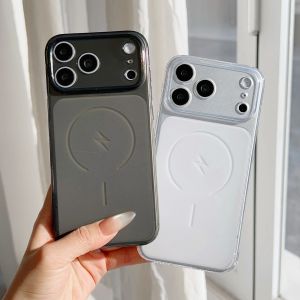 Transparent Large Window Frosted Case For iPhone Air 17 16 E 15 14 11 13 12 11 Pro XR XS Max Plus Mini TPU Soft Bumper Cover