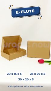 (Isi 10pcs) Kardus E-flute Die Cut 25x20x5 // eflute dus packing olshop figura 10r hampers buku souvenir kanvas pashimna brownies