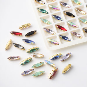20Pcs 4x15mm Claw Glass Crystal Sew on Loose Rhinestone Horse-eye Shape For Wedding Dress Shoes Bag DIY Jewelry Accessories
