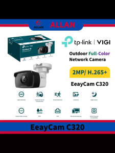 TP-Link VIGI EasyCam C320 4mm 2MP Outdoor Full-Color Bullet Network Camera with 2MP Resolution H.265+ Smart Video Coding & IP67 Rating