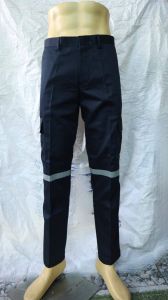 กางเกงติดแถบสท้อนเเสง6กระเป๋า ทรงกระบอกเล็ก ผ้าเวสปอย์ กางเกงช่าง กางเกงเซฟตี้