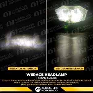 WERACE Lampu Depan LED H6 / Kaki 1 AC DC DC Only Werace PNP Cocok Buat Motor Bebek Matic Tahan Lama Superterang Cahaya Lebar
