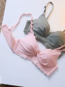 Bra Wanita Tanpa Kawat Bahan Spandex Halus French Triangle Cup 052