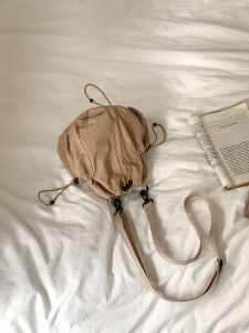 Nylon Bucket Bag with Drawstring Outdoor Sports Casual Fashionable Crossbody Bag Small Design Sensation Korean Style