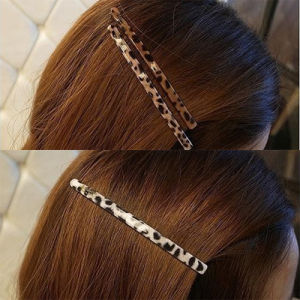 Aznavour Genuine Leopard Print Korean Bar Shaped Hair Clip