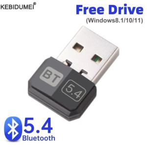 Kebidumei | USB Bluetooth 5.4 Adapter Wireless Bluetooth 5.3 Dongle Adapter for PC Laptop Wireless Speaker Audio Receiver USB Transmitter
