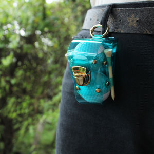 Golf Ball Bag and Tee Holder Golf Ball Storage Carry Pouch Premium Leather Portable Personalized  Bag Golf Accessories