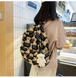 ส่งทันที กระเป๋าเป้ผู้หญิงกระเป๋าเป้ผ้าใบความจุขนาดใหญ่รุ่นลิมิเต็ด8055