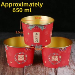 Wedding Red Round Thickened Paper Bowls