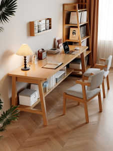 ZHUOHE | Slim Dual-use Writing Desk Computer Table Long Rectangular Office Desk Simple Wall-leaning