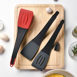 Multifunctional Silicone Shovel for Frying Fish Clip Long Three-in-One Barbecue Fried Steak Clip Fried Fish Anti-Scalding Clip Kitchen Food Clip