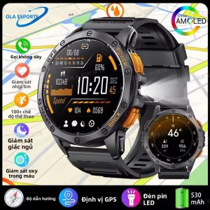 Đồng Hồ Thông Minh GPS Màn Hình AMOLED 1.43 Inch Chống Nước 5ATM Dành Cho Nam Nữ Tích Hợp La Bàn Định Vị Galileo NAVIC Theo Dõi Sức Khỏe Giấc Ngủ Đèn LED