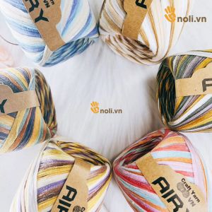 Sợi cọ giấy airy loang Craft yarn VN móc túi tote túi đựng điện thoại mũ nón siêu mềm màu sắc vintage 45g xuất xứ Việt Nam