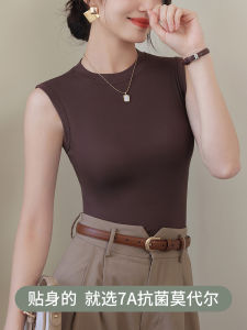 Modal round Neck Base Shirt Womens Outerwear Spring Autumn Slimming Short Sleeve Casual Simple Top Comfortable Breathable