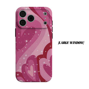 Gradient Sparkle Heart Phone Case for iPhone 18 17 16 15 14 13 12 11 Air Pro Max Plus Double-layer Cover