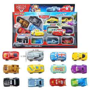 Disney | 12pcs/Set Disney Pixar Cars Lightning McQueen Jackson Storm Mater PVC Model Back-Force Car Toy for Kids Festival Gift Set