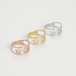 Skyrim Lotus Flower Rings Stainless Steel Gold Color Finger Ring Anniversary Jewelry Birthday Gift for Women