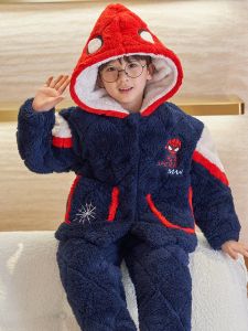 SHAPRA | Đồ Ngủ Trẻ Em Chủ Đề Người Nhện Ấm Áp Mùa Đông Vải Coralfleece và Flannel