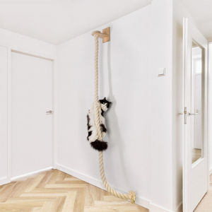 140cm Sisal Rope Cat Climber Tree Wall Mounted Scratching Post Interactive Play Toys Jungle Gym for Indoor Cats Pet Furniture