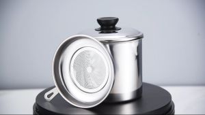 PQS น้ำมัน กรองน้ำมัน หม้อ กรองน้ำมัน สแตนเลส พร้อม ฝาปิด