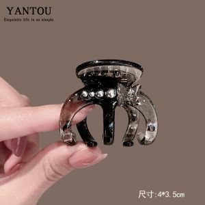 Delicate Mini Princess Hair Clip Diamond Encrusted Hair Claw Hairband Side Ponytail Holder Womens Fashion Acrylic Hair Accessories