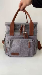 Folding Picnic Basket Insulation Bag Cooler Box Portable Outdoor Picnic Bag Storage Food Basket