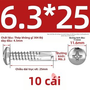 TIANZHUOJINSHU | Vít Tự Khoan Đầu Chữ Thập Inox