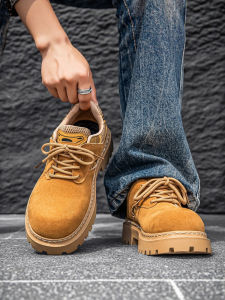 Mens Martin Boots Style Work Shoes Waterproof Anti-slip Sports Thick Bottom Wear-resistant Casual Shoes for Office And Work