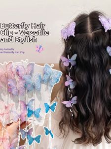 Sweet Princess Style Butterfly Pearl Hair Clip