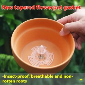 KS ปะเก็นตาข่ายรากพรุนระบายอากาศได้ป้องกันการเน่าปะเก็นภูเขาไฟแผ่นรองหม้อก้นตาข่ายพลาสติกกรวยกระถางดอกไม้