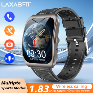 laxasfit | 2025 New Curved Screen Smart Watch Voice Assistant Bluetooth Call Sports Pedometer For Android IOS Man Woman Smartwatch