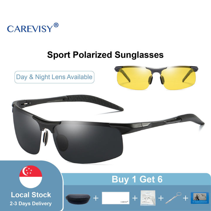 CAREVISY Sport Polarized Sunglasses UV400 Protection Anti Glare Cycling Driving Fishing Sunglasses for Adults Men Lazada Singapore