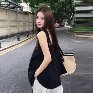 Karrar betsey | Áo Thoáng Dáng Không Tay Màu Đen Sang Trọng cho Mùa Hè