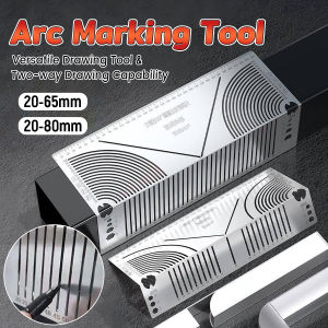 Digeo Metal Ruler Square Tube to Round Ruler Square Steel 90° Bend Arc Angle Marker DIY Pipe Bending Guide