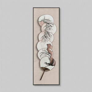 New Chinese Style Entrance Hall Six-Panel Bamboo Rhythm Decorative Painting High-end Artwork for Tea Room Zen Style Reality Art Hanging Picture