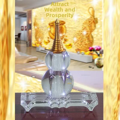 HOUZISHAN | Feng Shui Crystal Hollow Gourd Vase