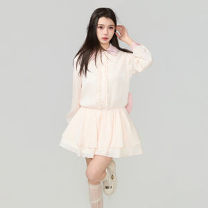 KEIKO | Shimmer Sweet Cool Style Pink Bow Dress Fall
