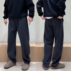 กางเกงวอร์มลำลองชาย ทรงหลวม เอวยางยืด ผ้ากำมะหยี่ ทรงตรง กางเกงขายาว ฤดูใบไม้ผลิและฤดูใบไม้ร่วง กางเกงกีฬา แฟชั่น
