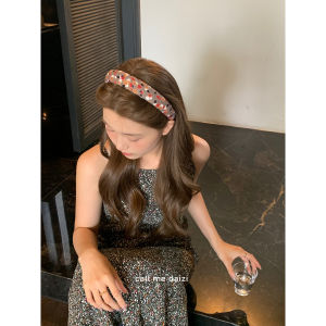 Retro Blue And White Porcelain Sponge Floral Hairband High Cranial Top Elegant Fashionable Hair Accessories Popular on Internet