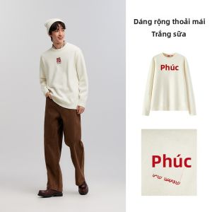 Semir | Áo Sweater Len Họa Tiết Ngũ Phúc Đồng Thương Hiệu Di Sản Văn Hóa Phi vật Thể