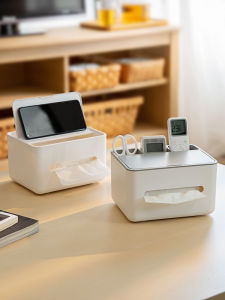 Living Room Desktop Tissue Box For Home Multifunctional Remote Control Cotton Swab Toothpick Storage Box Coffee Table Minimalist Pumping Paper Box