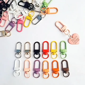 ตะขอก้ามปู ตะขอสี ชุบโลหะทองเงิน ตัวยู สำหรับทำ พวงกุญแจกระเป๋า 12.5x 33.5 mm