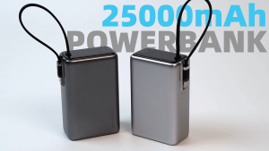 (CCC) AIRDROPTECH 25000mAh 100W PD Powerbank Fast Charging Digital Display Built-in Type-C Cable Power Bank