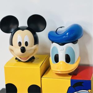 Disney Mickey Mouse Donald Duck Action Figure Piggy Bank อะนิเมะของเล่นเด็กการ์ตูนตุ๊กตาหม้อออมทรัพย์เปลี่ยนตกแต่งของขวัญ
