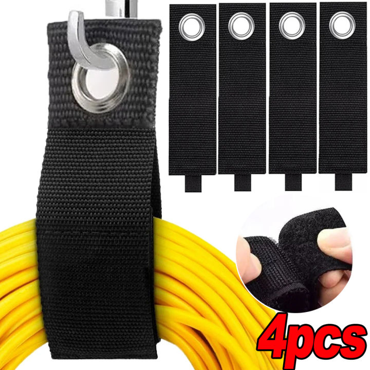 4Pcs Heavy Duty Storage Straps Nylon Extension Cord Cable Wire Tie Hose Hanging Organizer Garage Storage Tools Holder Home Hardwear Holder