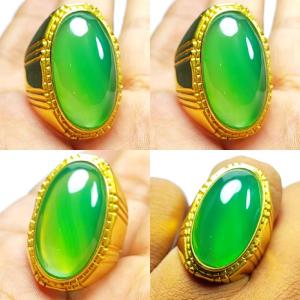 Cincin Akik Natural Hijau Garut Chasesony Bergiwang Model Pandan Ring Tanam