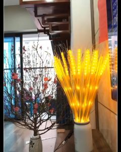 Bộ đèn led bông lúa màu vàng (bó 10 bông) cao 70cm trang trí thu hút tài lộc mang lại may mắn