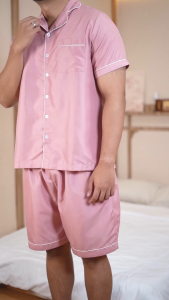 [Just You & Me] Oriana Piyama Set Poly Bamboo Delvin Dania Man Series | Baju Tidur Pria Tangan Pendek Adem