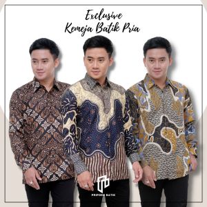 Batik Pria Lengan Panjang - Kemeja Batik Pria NewMotif Blue Exclusive Batik Pripoen