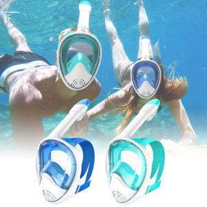 Underwater Snorkeling Full Face Children Swimming Mask Set Scuba Diving Respirator Masks Anti Fog Safe Breathing for Kids Adult